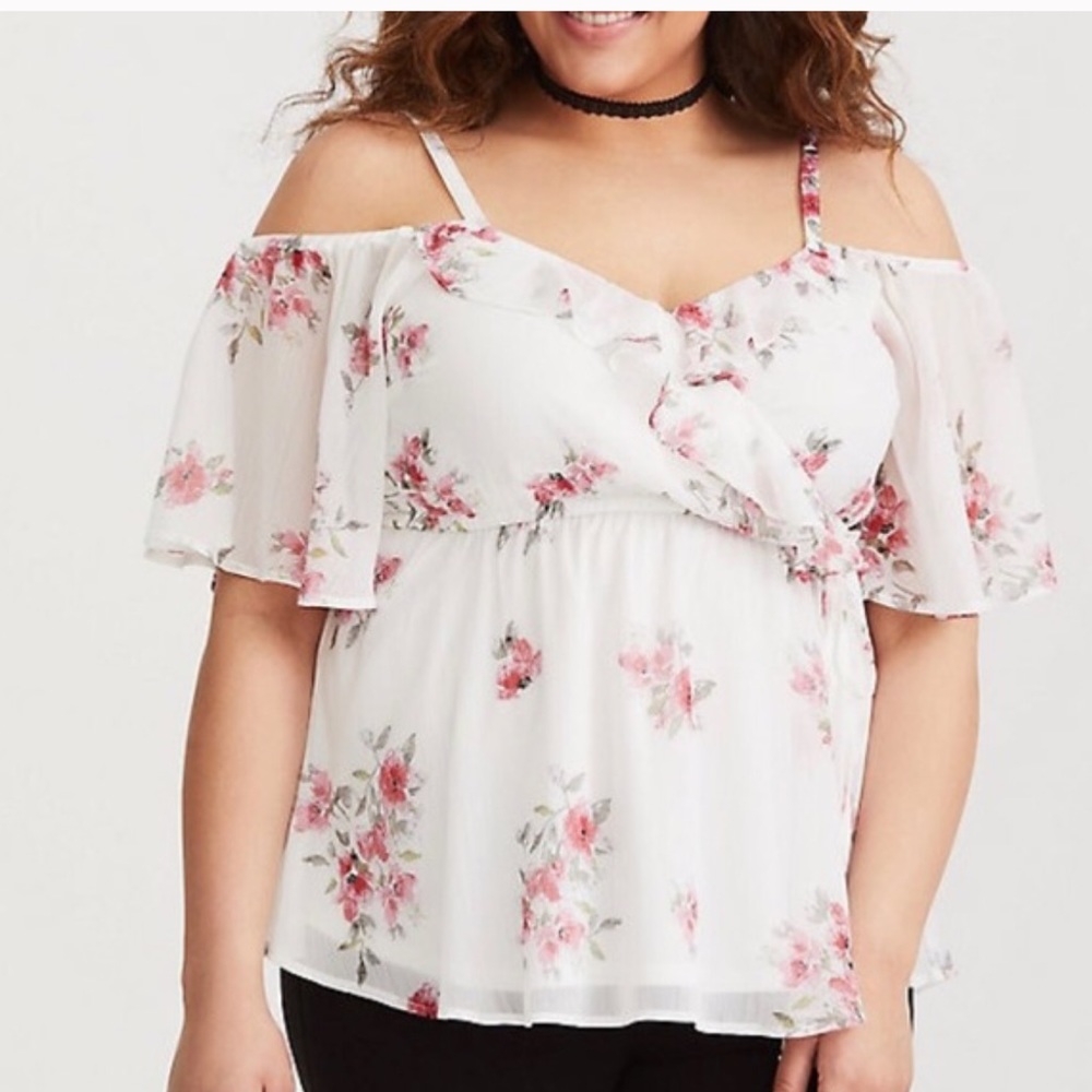 TORRID Floral Cold Shoulder Blouse 1X
